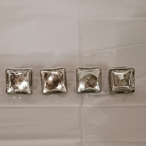 Set of 4 Square Silver Mercury Cabinet Knobs Set Of 4